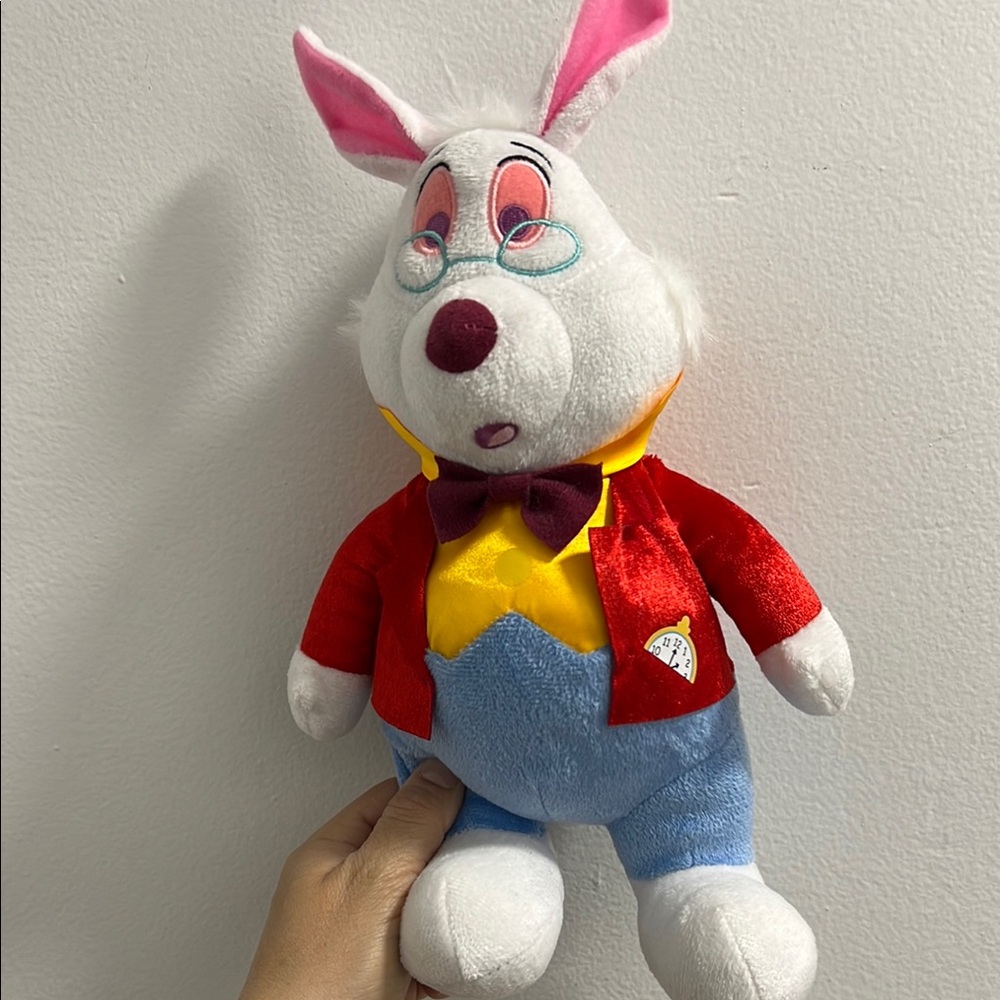 White Rabbit Plush Toy with Red Jacket